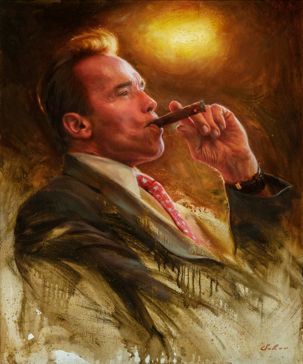 Arnold Smoking a Stogie by Pavel Sokov