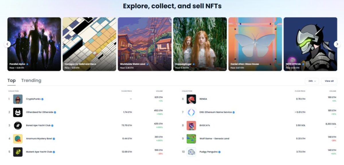 opensea new layout